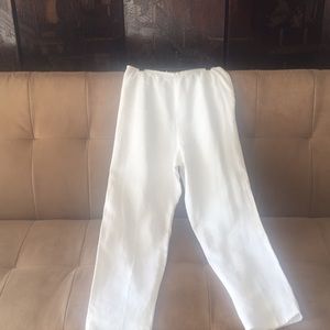 Talbots White Linen Pants